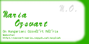 maria ozsvart business card